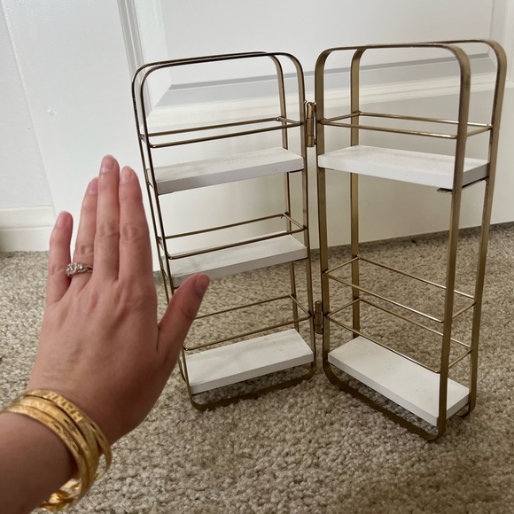 Gold and White Metal Organizer Shelf - Picture 4 of 6